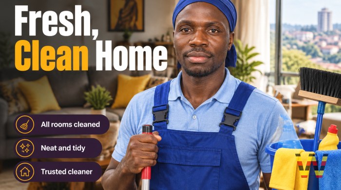 I will clean homes and apartments in Kampala