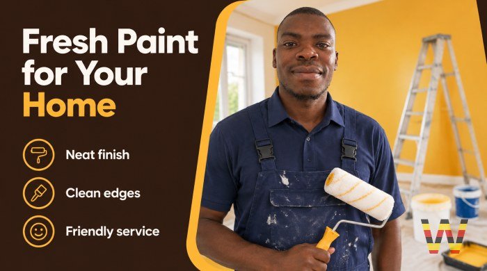 I will paint the inside of your home or shop in Mukono
