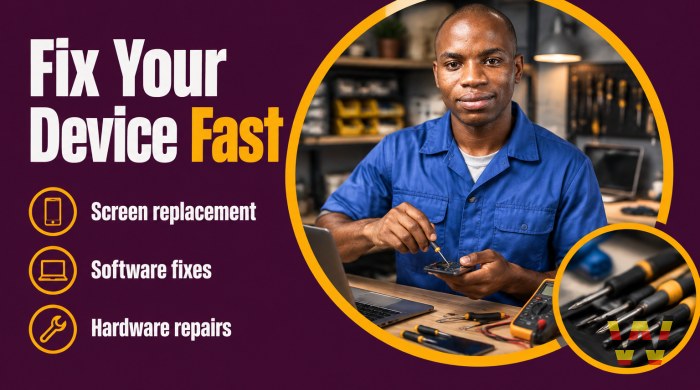 I will repair and maintain mobile phones, computers, and laptops