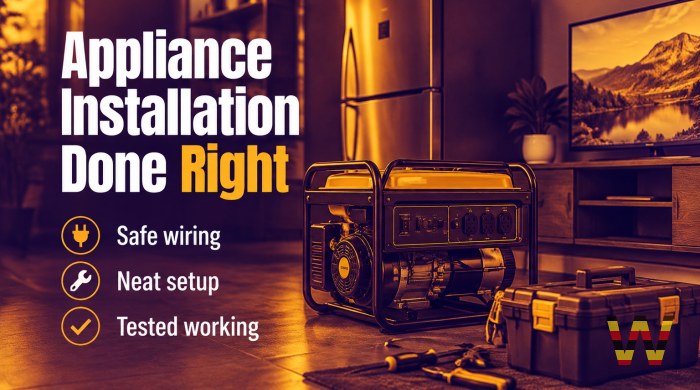 We will install and set up your generator, fridge or TV