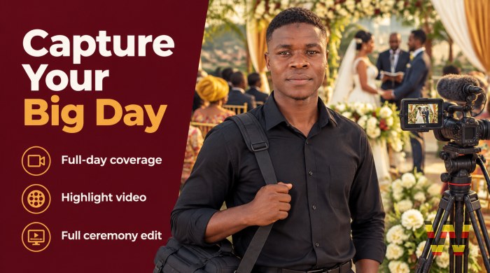 I will shoot and edit your wedding or kwanjula video