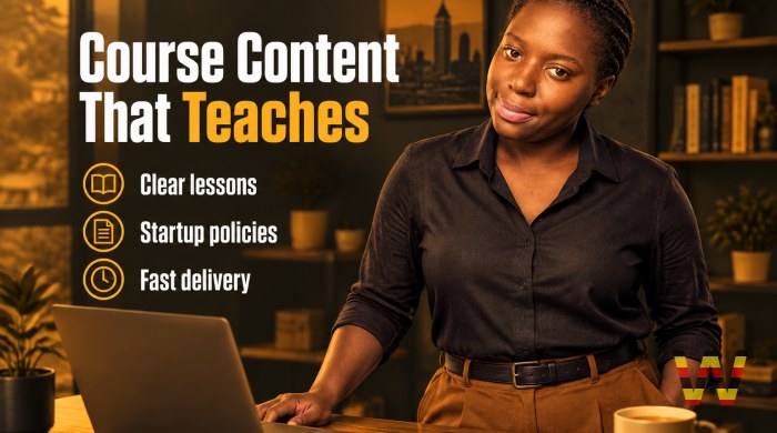 I will write online course content for startups and SMEs