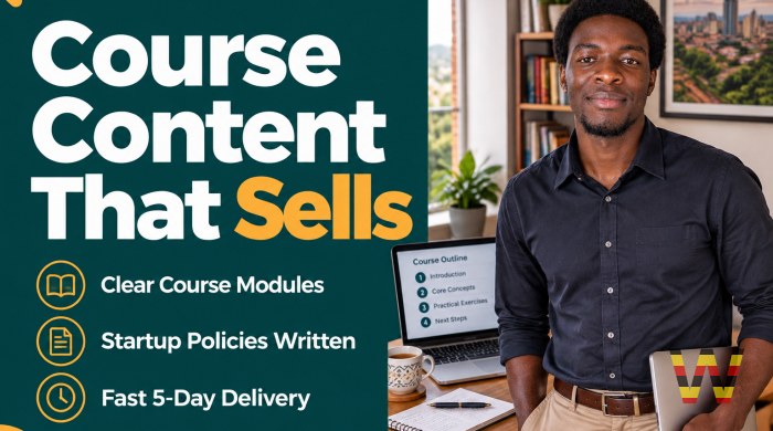 I will write online course content for startups and SMEs