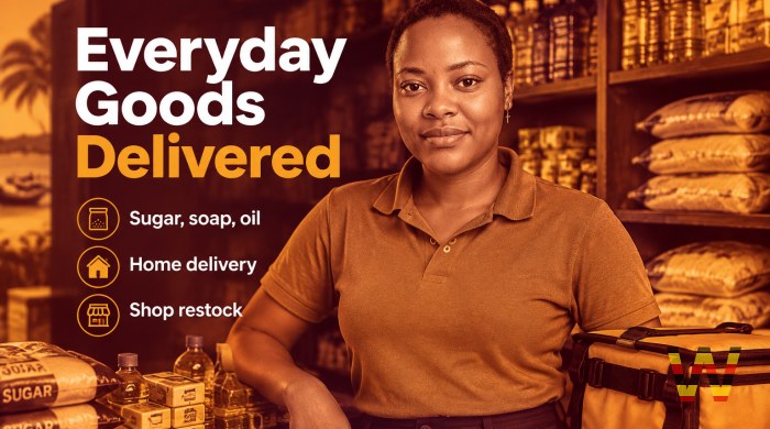 I will sell and deliver everyday goods to your home or shop