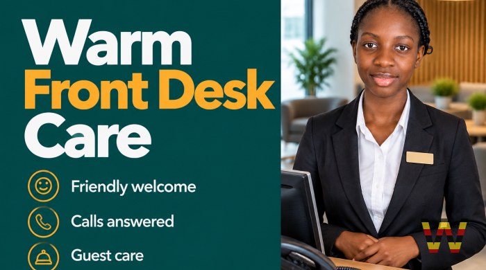 I will manage your front desk and office reception