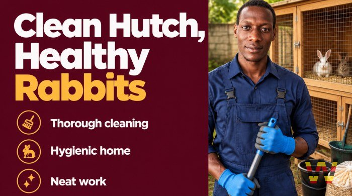 I will clean and maintain your rabbit hutch