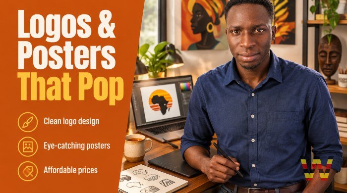 I will design logos and posters for your shop or business