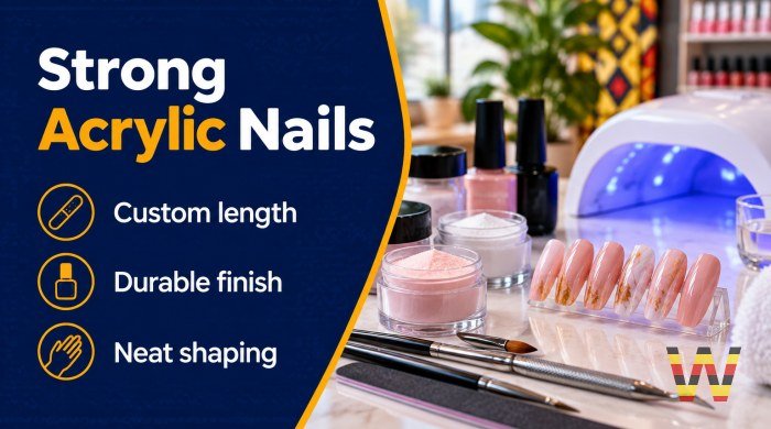 We will build acrylic nails with strength and shape you choose