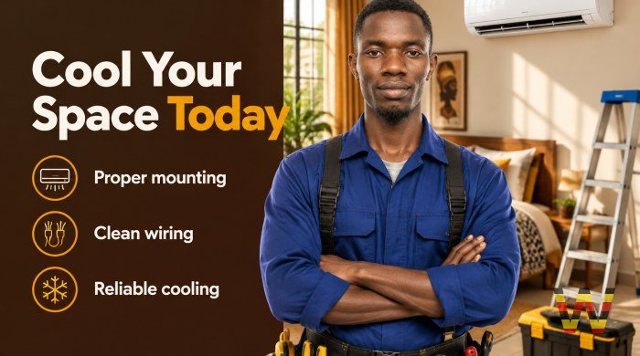 I  install air conditioners for homes, shops and offices