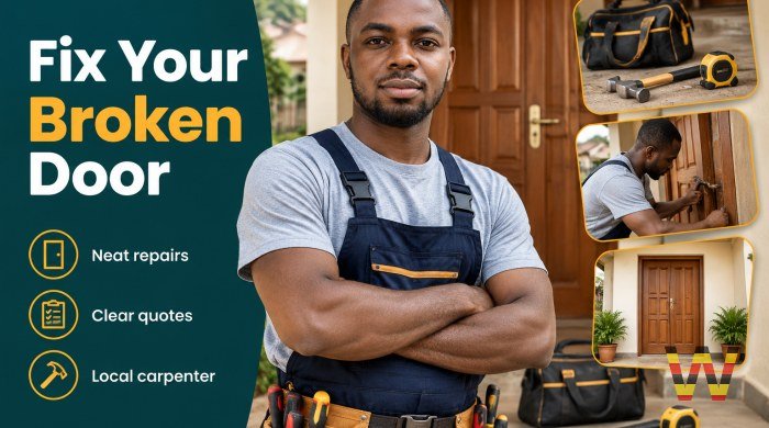 I will repair and fix broken doors and door frames