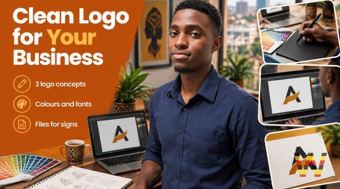 I will design a clean logo and brand kit for your business