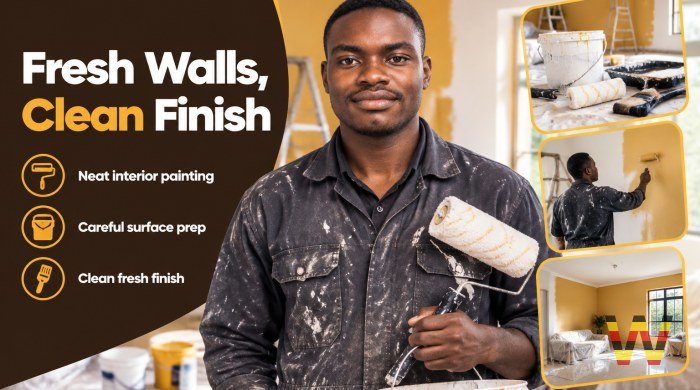 I will paint the inside of your home, office or shop