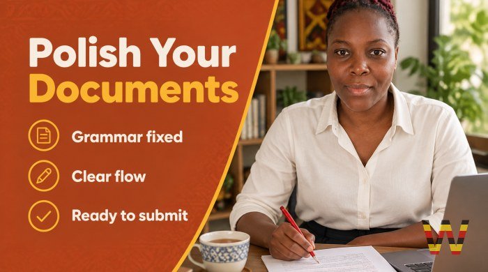 I will proofread and edit your documents for grammar and clarity