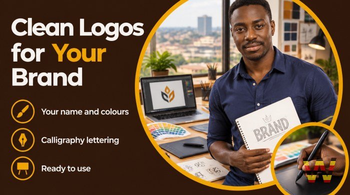I will design a clean logo for your shop or business