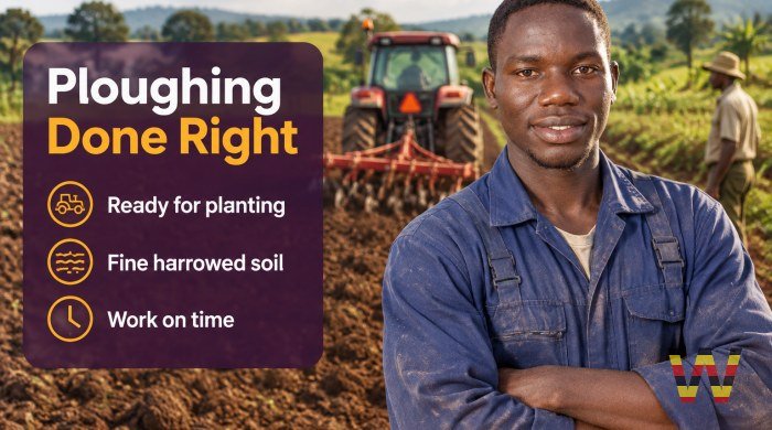 I will operate a tractor for ploughing and land preparation