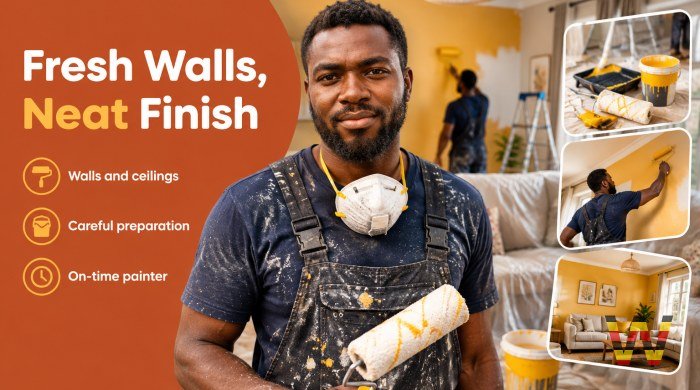 I will paint the inside of your home neatly in Kampala