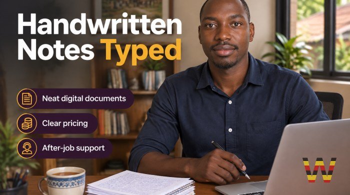 I will type your handwritten notes into clean digital documents